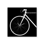 Bike Clock (Black Metal, White Graphics)