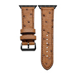 Space Grey Adapter + Brown Ostrich Smart Watch Strap (38mm // Black Buckle)