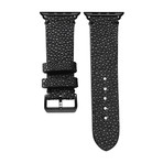 Le Luxe // Space Grey Adapter + Black Stingray Smart Watch Strap (38mm // Black Buckle)