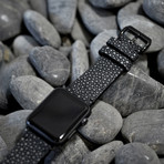 Le Luxe // Space Grey Adapter + Black Stingray Smart Watch Strap (38mm // Black Buckle)