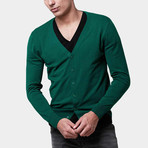 Classic Cardigan // Deep Green (XL)