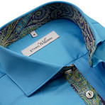 Paisley Button-Up // Turquoise (3XL)