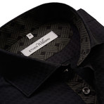 Classic Button Up // Black Jacquard (XL)