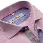 Houndstooth Button-Up // Pink (S)
