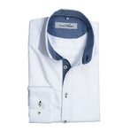 Button-Down Dress Shirt // White Jacquard (3XL)