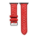 Space Grey Adapter + Red Python Smart Watch Strap (42mm // Black Buckle)