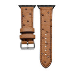 Space Grey Adapter + Brown Ostrich Smart Watch Strap (38mm // Black Buckle)