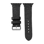 Le Luxe // Space Grey Adapter + Black Stingray Smart Watch Strap (38mm // Black Buckle)