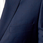 Peak Lapel Textured 2-Piece Suit // Navy (US: 40S)