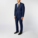 Peak Lapel Textured 2-Piece Suit // Navy (US: 40S)