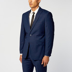 Peak Lapel Textured 2-Piece Suit // Navy (US: 40S)