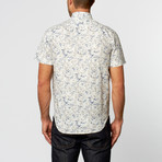 Flower Power Short-Sleeve Shirt // White + Blue (S)