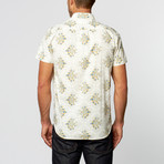 Cluster Criss Cross Maple Leaf Short-Sleeve Shirt // White + Gold (L)