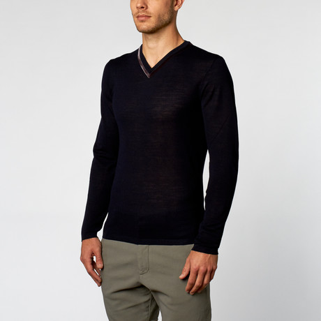 V-Neck Sweater // Dark Blue (Euro: 44)