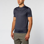 Short-Sleeve SIlk Polo Shirt // Blue (Euro: 52)