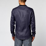 Textured Linen Shirt // Blue (US: 16.5R)