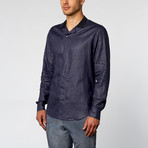 Textured Linen Shirt // Blue (US: 16.5R)