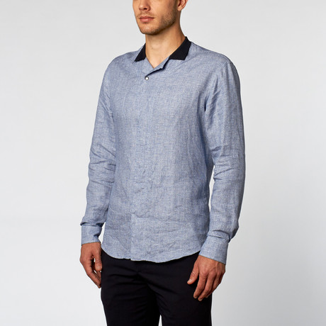 Long-Sleeve Linen Shirt // Light Blue (US: 15L)