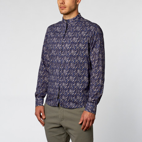 Long-Sleeve Shirt // Blue + Grey (US: 15L)