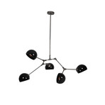 Viz Glass // Constellation Chandelier // 5 Light // Antique Bronze (White)