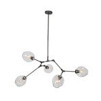 Viz Glass // Constellation Chandelier // 5 Light // Antique Bronze (White)