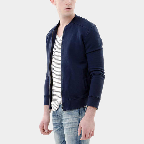 Cotton Bomber Jacket // Navy (XS)