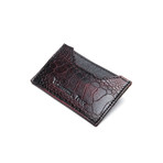 Simple Card Case // Dual Tone // Shin Leather (Black + Black Cherry)