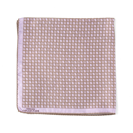 Pocket Square // Tan + Lavender Tiles