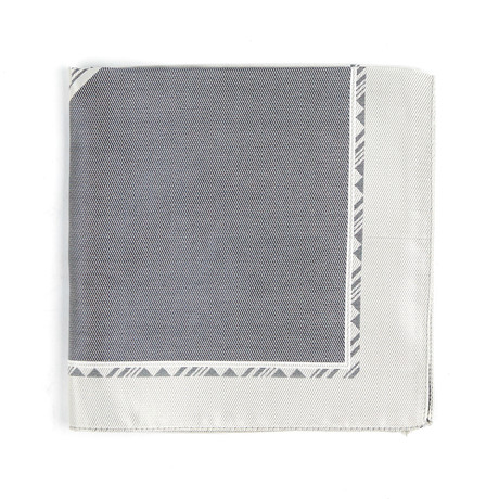 Buono Pocket Square // White + Gray