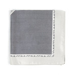 Buono Pocket Square // White + Gray