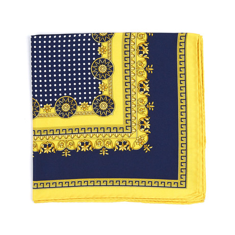 Pocket Square // Navy + Yellow