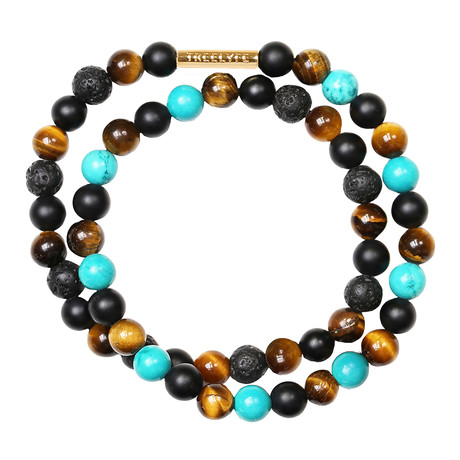 Winner's Will // Turquoise + Black + Brown Tiger Eye + Lava (Small)