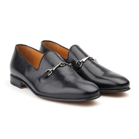 Principi Milano // Leather Buckle Loafer // Black (Euro: 41)