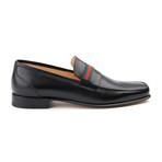 Principi Milano // Leather Stripe Loafer // Black (Euro: 41)