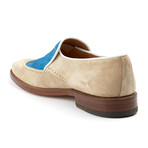 Principi Milano // Suede + Snake Skin Loafer // Grey + Blue (Euro: 41)