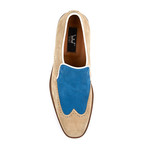 Principi Milano // Suede + Snake Skin Loafer // Grey + Blue (Euro: 41)