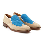 Principi Milano // Suede + Snake Skin Loafer // Grey + Blue (Euro: 41)