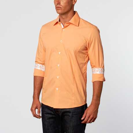 Slimming Button-Up Shirt // Bold Orange (S)