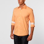 Slimming Button-Up Shirt // Bold Orange (3XL)