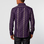 Waves Button-Up Shirt // Purple (S)
