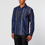 Waves Button-Up Shirt // Blue + Black (3XL)