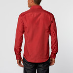 Slimming Button-Up Shirt // Red (4XL)