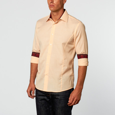Slimming Button-Up Shirt // Light Orange (S)