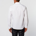 Shadow Stripe Button-Up Shirt // White (5XL)