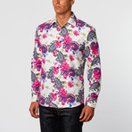 Paisley Button-Up Shirt // Fuschia (5XL)