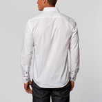 Slimming Button-Up Shirt + Contrast Buttons // White (2XL)