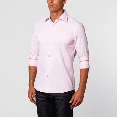 Slimming Button-Up Shirt // Pink (S)