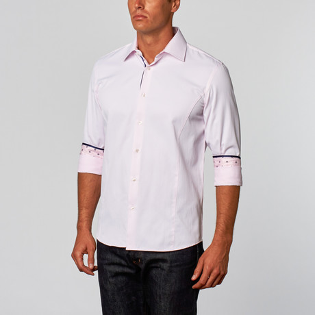 Button-Up Shirt + Polka Dot Detail // Pink (S)