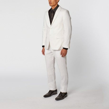Linen 2-Piece Suit // White (US: 36S)