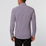 State & Liberty // Hunwick Button-Up // Burgundy + Navy Triple Gingham (L)